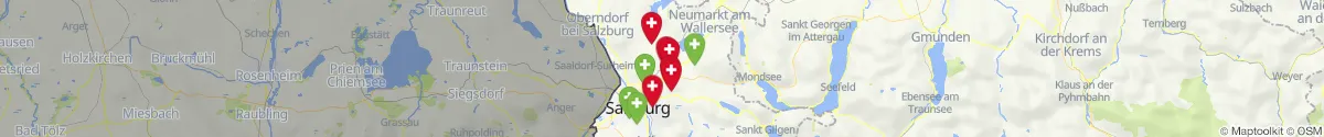 Kartenansicht für Apotheken-Notdienste in der Nähe von Seekirchen am Wallersee (Salzburg-Umgebung, Salzburg)